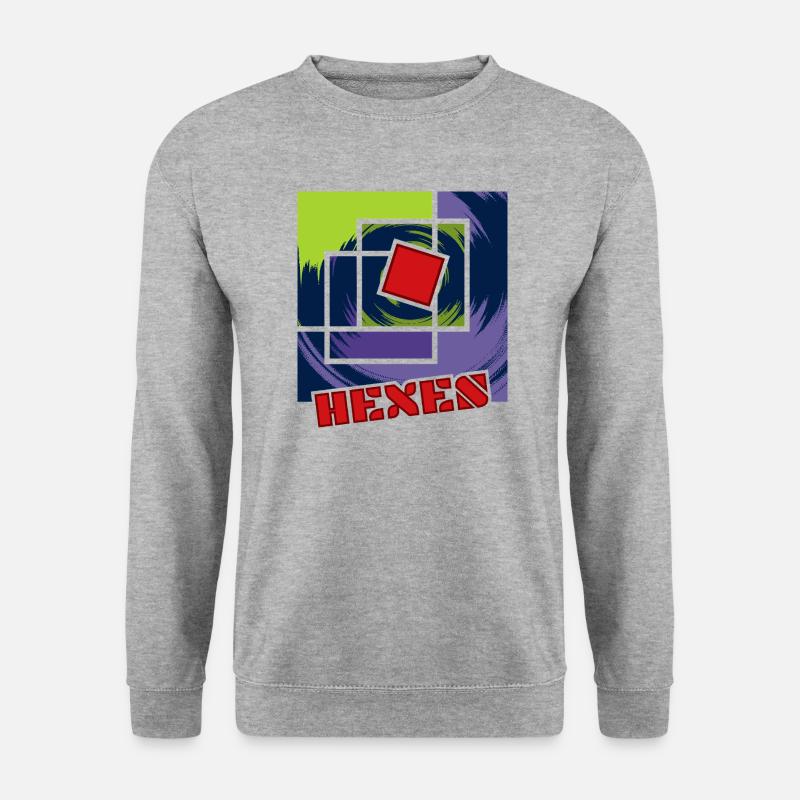 Abstrakte Rebellenquadrate - Unisex Pullover - Weißgrau meliert