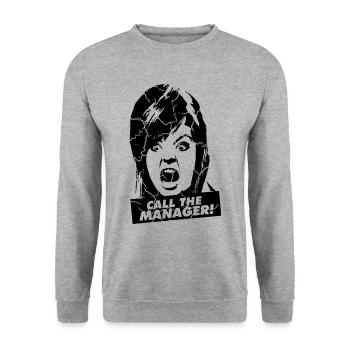 Hangry Karen - Sweat-shirt Unisexe - gris chiné - Devant - Alina (178cm) & Michal (187cm)