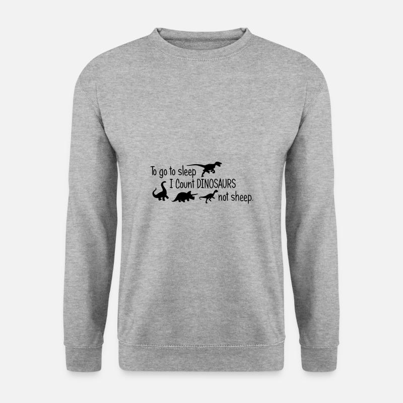 To go to sleep - i count Dinosaurs - not sheep - Unisex Pullover - Weißgrau meliert