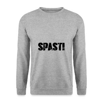 Spasti - Unisex Pullover - Weißgrau meliert - Vorne - Alina (178cm) & Michal (187cm)