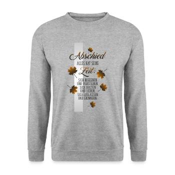 Abschied - Unisex Pullover - Weißgrau meliert - Vorne - Alina (178cm) & Michal (187cm)