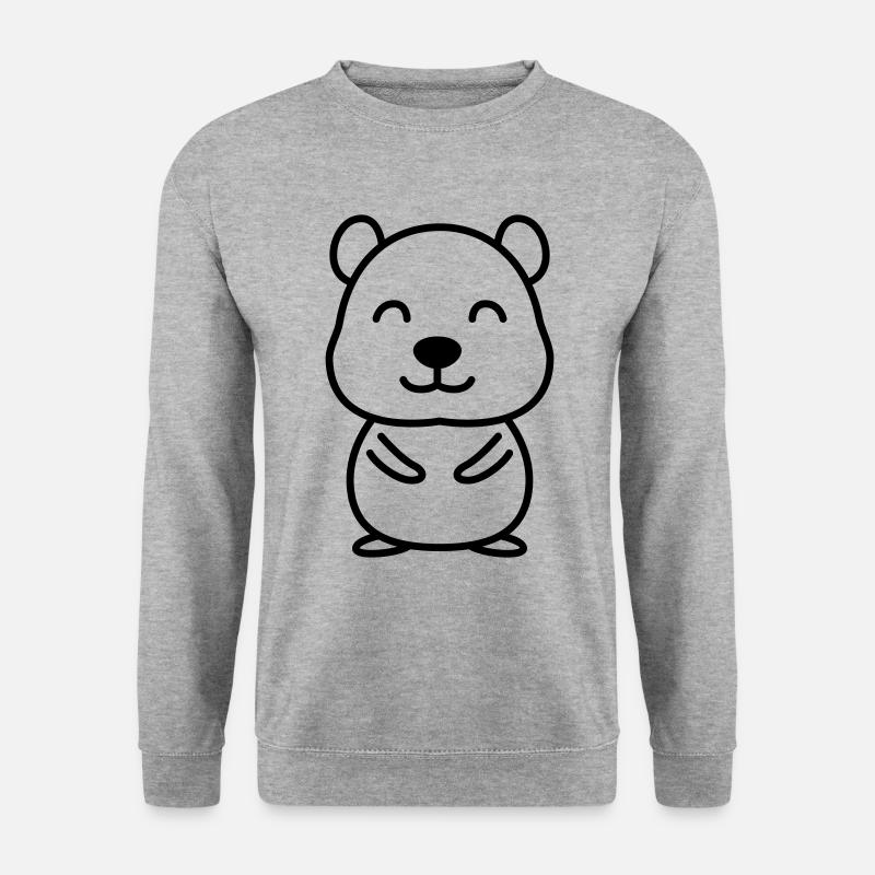 Hamster Comic Tier - Unisex Pullover - Weißgrau meliert