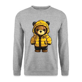 Bear Winter Comic - Unisex Sweatshirt - salt & pepper - Front - Alina (178cm) & Michal (187cm)