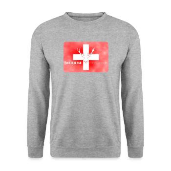 Drapeau suisse Suisse Faune sauvage - Sweat-shirt Unisexe - gris chiné - Devant - Alina (178cm) & Michal (187cm)