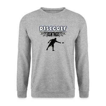 Discball Rentner Discballer Rente Ruhestand - Unisex Pullover - Weißgrau meliert - Vorne - Alina (178cm) & Michal (187cm)