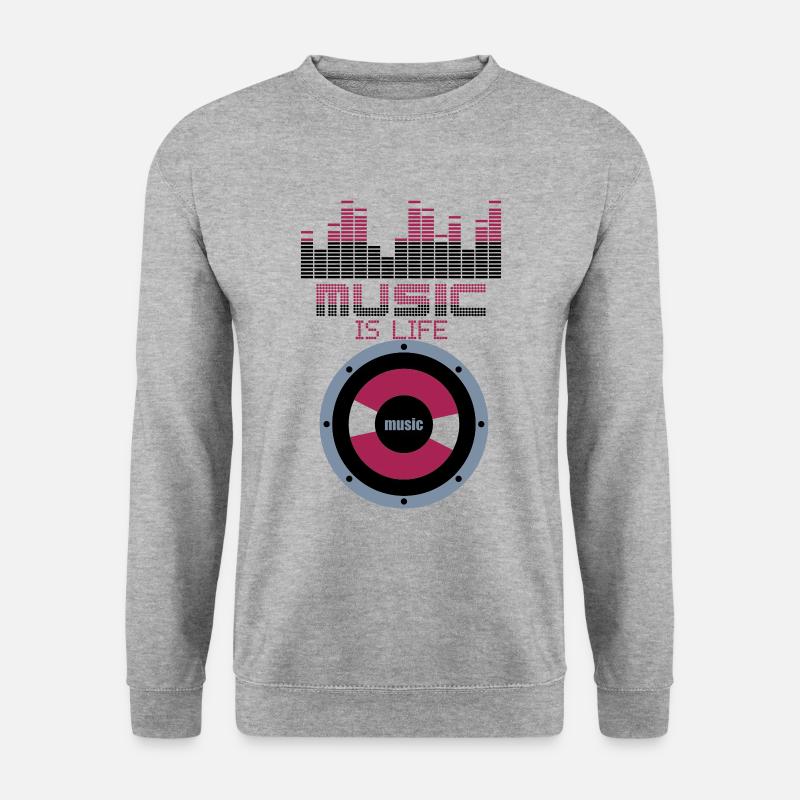 Musik ist Leben-Equalizer - Unisex Pullover - Weißgrau meliert