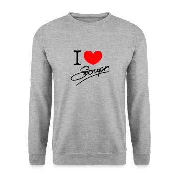 I Love Soupr - Unisex Sweatshirt - salt & pepper - Front - Alina (178cm) & Michal (187cm)