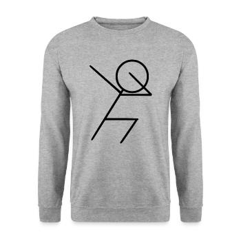 DAB Jubel Shirt Dabbing Dance cool T-Shirt - Unisex Pullover - Weißgrau meliert - Vorne - Alina (178cm) & Michal (187cm)