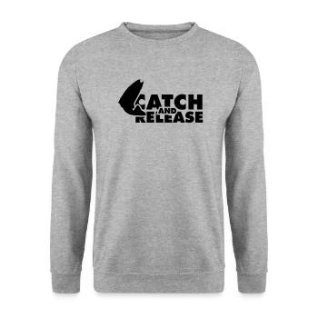Catch and Release - Unisex Pullover - Weißgrau meliert - Vorne - Alina (178cm) & Michal (187cm)