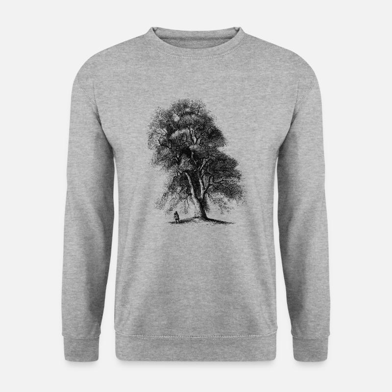 Baum-2-01 - Unisex Pullover - Weißgrau meliert