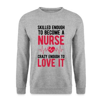infirmière - Sweat-shirt Unisexe - gris chiné - Devant - Alina (178cm) & Michal (187cm)