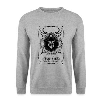 TAURUS Sternzeichen TAURUS - Unisex Pullover - Weißgrau meliert - Vorne - Alina (178cm) & Michal (187cm)