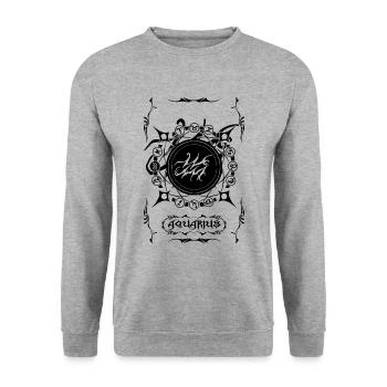 WASSERMANN Wassermann Sternzeichen - Unisex Pullover - Weißgrau meliert - Vorne - Alina (178cm) & Michal (187cm)
