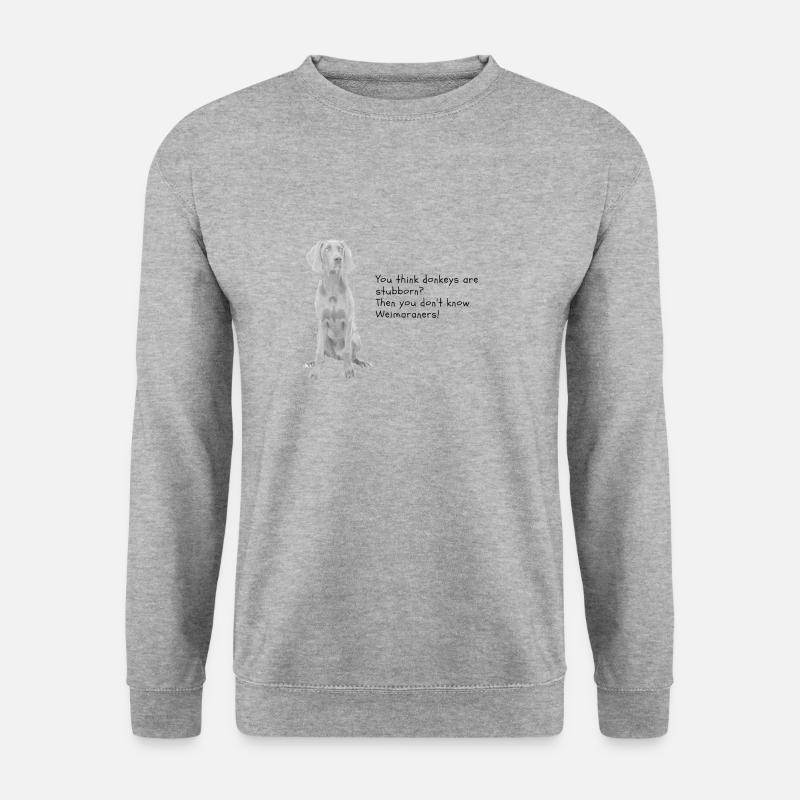 Weimaraner - Unisex Pullover - Weißgrau meliert
