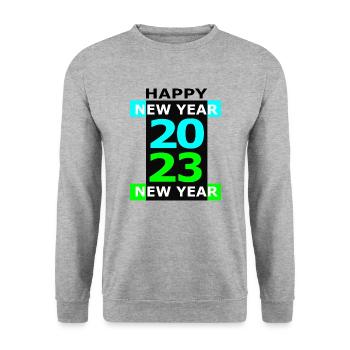 Happy New Year 2023 (2) - Unisex Sweatshirt - salt & pepper - Front - Alina (178cm) & Michal (187cm)