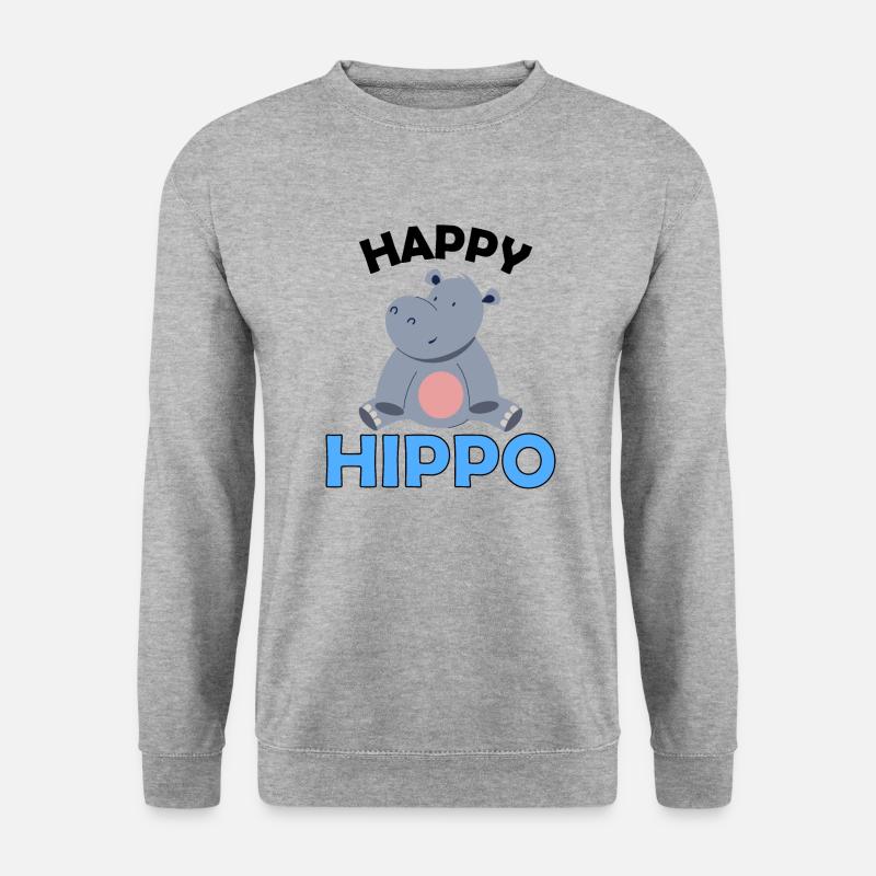 Happy Hippo - Unisex Sweatshirt - salt & pepper