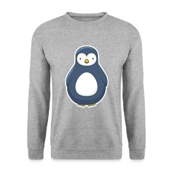 Cute Penguin - Unisex Sweatshirt - salt & pepper - Front - Alina (178cm) & Michal (187cm)