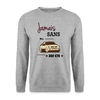 Jamais sans ma 205 CTI - Sweat-shirt Unisexe - gris chiné - Devant - Alina (178cm) & Michal (187cm)