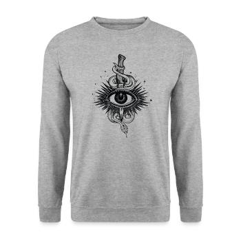 Snake eye - Unisex Sweatshirt - salt & pepper - Front - Alina (178cm) & Michal (187cm)