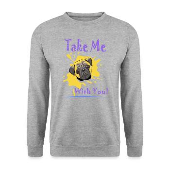 Take me with you - Unisex Sweatshirt - salt & pepper - Front - Alina (178cm) & Michal (187cm)