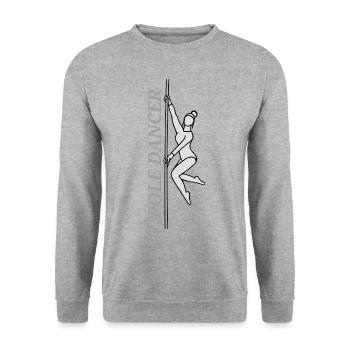 Pole dance Figur - Unisex Pullover - Weißgrau meliert - Vorne - Alina (178cm) & Michal (187cm)