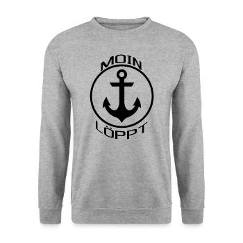 Anker Löppt - Unisex Pullover - Weißgrau meliert - Vorne - Alina (178cm) & Michal (187cm)