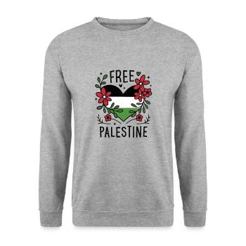 Free palestine drapeau - Sweat-shirt Unisexe - gris chiné - Devant - Alina (178cm) & Michal (187cm)