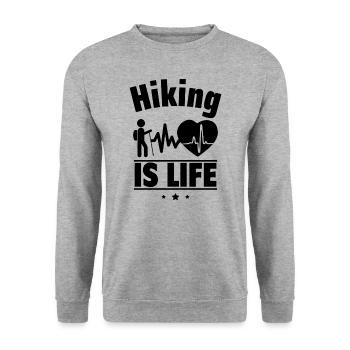 Hiking is life - Unisex Sweatshirt - salt & pepper - Front - Alina (178cm) & Michal (187cm)