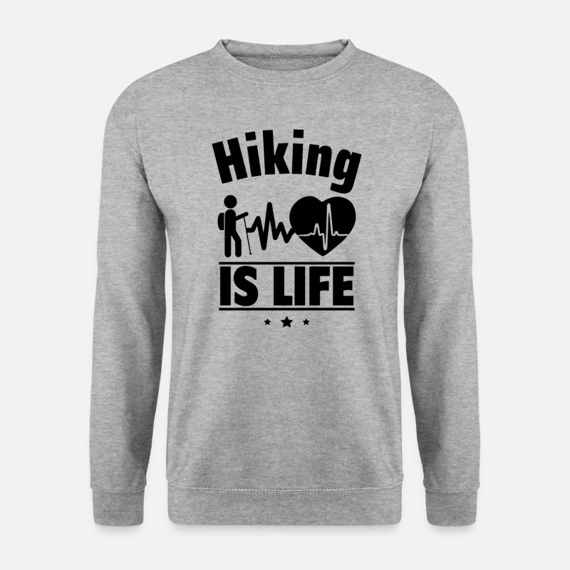 Wandern ist das Leben - Unisex Pullover - Weißgrau meliert