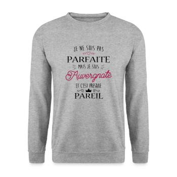 Auvergnate - Sweat-shirt Unisexe - gris chiné - Devant - Alina (178cm) & Michal (187cm)