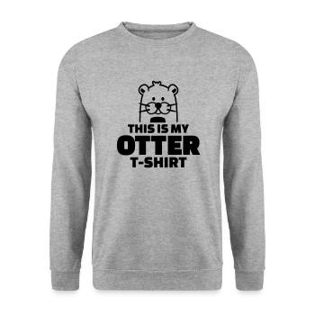 Otter - Unisex Pullover - Weißgrau meliert - Vorne - Alina (178cm) & Michal (187cm)