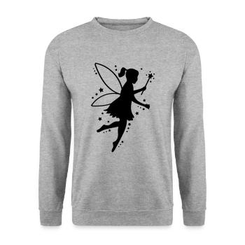 fairy elf silhouette - Unisex Sweatshirt - salt & pepper - Front - Alina (178cm) & Michal (187cm)