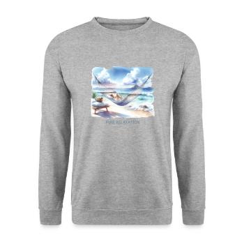 Hamac de plage : de paix - Sweat-shirt Unisexe - gris chiné - Devant - Alina (178cm) & Michal (187cm)