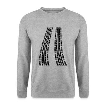 2 TIRE TRACKS TIRE TRACKS - Unisex Sweatshirt - salt & pepper - Front - Alina (178cm) & Michal (187cm)
