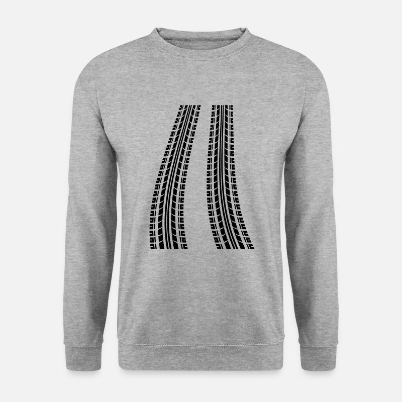 2 REIFEN SPUREN TIRE TRACKS - Unisex Pullover - Weißgrau meliert