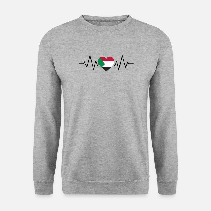 Gaza Heartbeat - Unisex Pullover - Weißgrau meliert