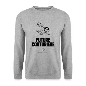 Future couturière - Sweat-shirt Unisexe - gris chiné - Devant - Alina (178cm) & Michal (187cm)