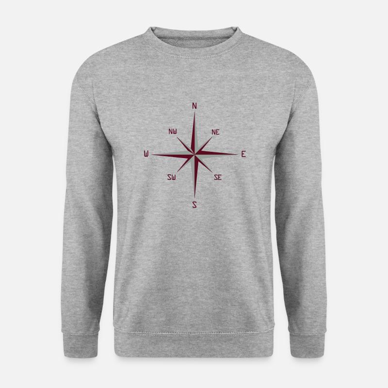 compass rose - Unisex Pullover - Weißgrau meliert