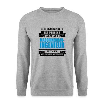 Maschinenbauingenieur - Unisex Pullover - Weißgrau meliert - Vorne - Alina (178cm) & Michal (187cm)