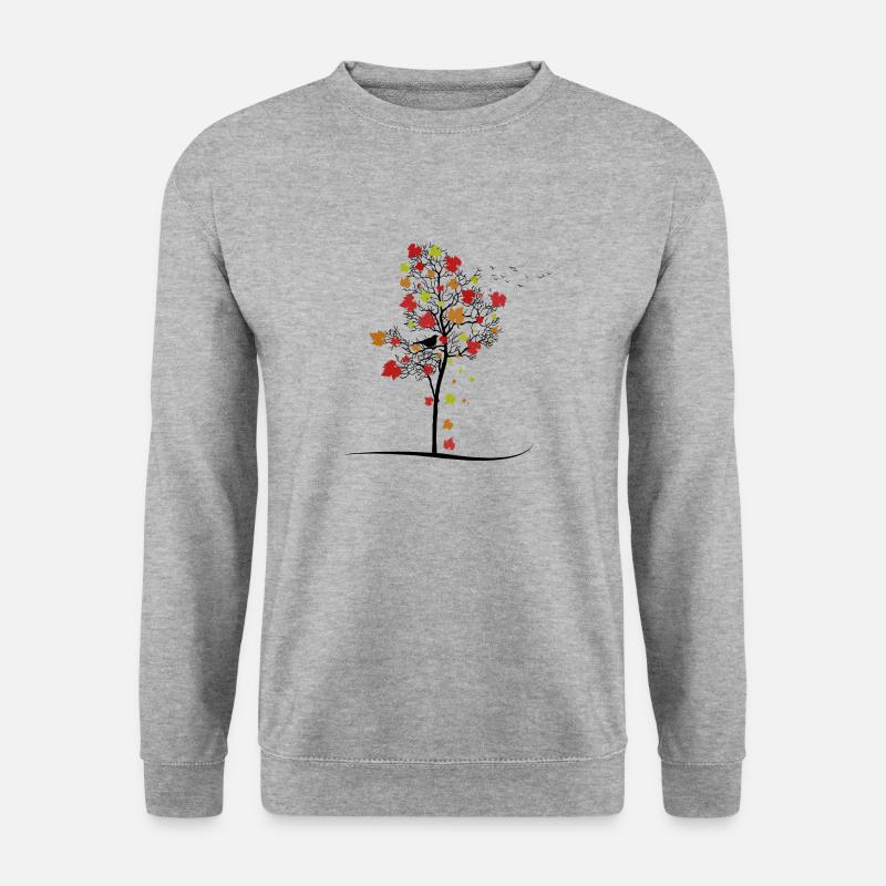 Autumn Birds - Unisex Pullover - Weißgrau meliert