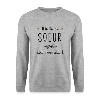 Meilleure soeur du monde vecteur - Sweat-shirt Unisexe - gris chiné - Devant - Alina (178cm) & Michal (187cm)