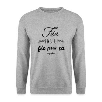 Fée pas ci fée pas ca - Sweat-shirt Unisexe - gris chiné - Devant - Alina (178cm) & Michal (187cm)