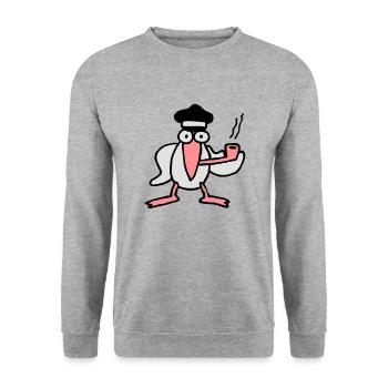 kapitan_mowe - Sweat-shirt Unisexe - gris chiné - Devant - Alina (178cm) & Michal (187cm)