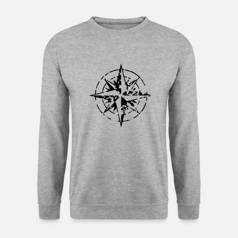 windrose_02_a_1c - Unisex Pullover - Weißgrau meliert