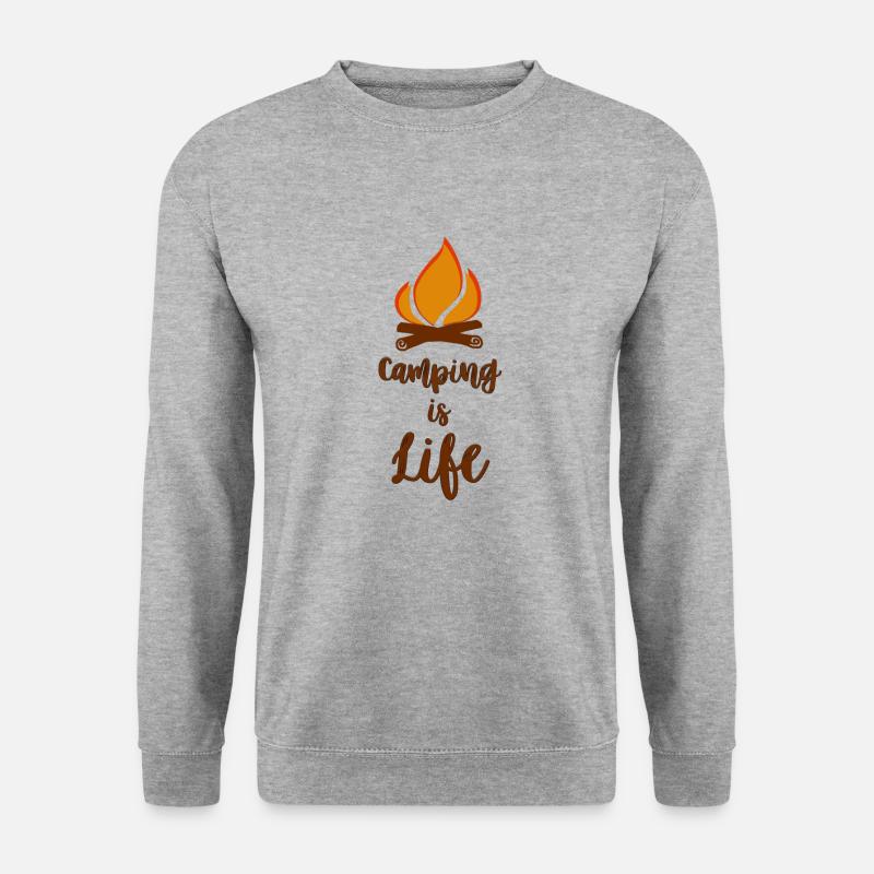 Camping Zelten - Unisex Pullover - Weißgrau meliert