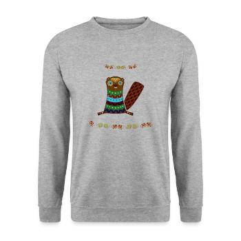 Biber - Unisex Pullover - Weißgrau meliert - Vorne - Alina (178cm) & Michal (187cm)