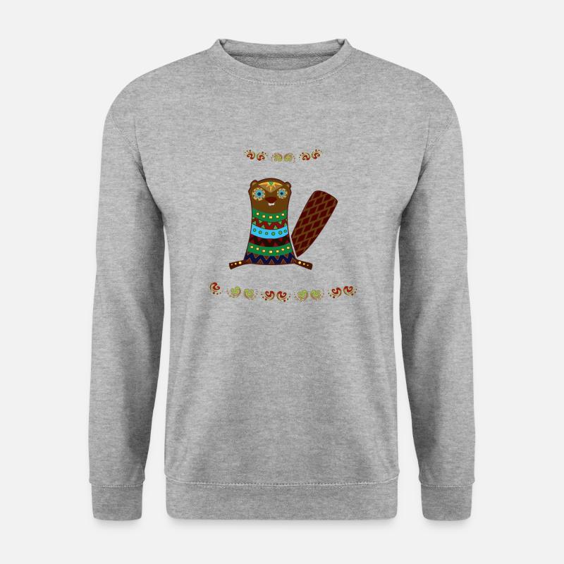 Biber - Unisex Pullover - Weißgrau meliert