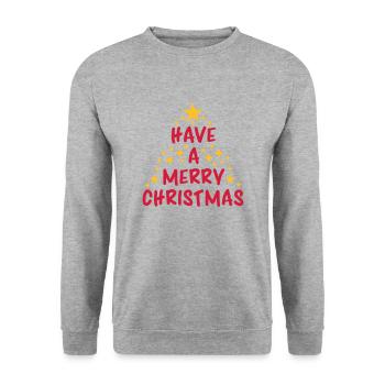 sapin sapin étoiles design cool avoir un joyeux c - Sweat-shirt Unisexe - gris chiné - Devant - Alina (178cm) & Michal (187cm)