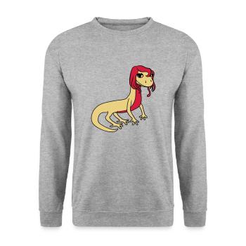 woman female girl girl sexy lizard - Unisex Sweatshirt - salt & pepper - Front - Alina (178cm) & Michal (187cm)