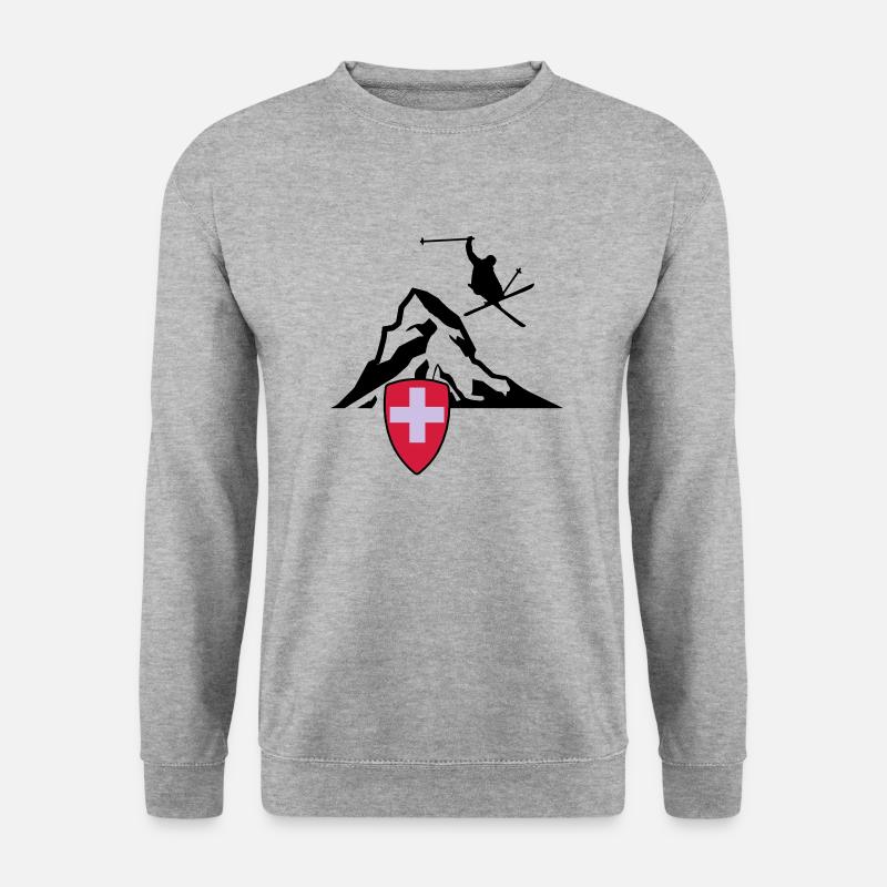 matterhorn schweiz zermatt - Unisex Pullover - Weißgrau meliert